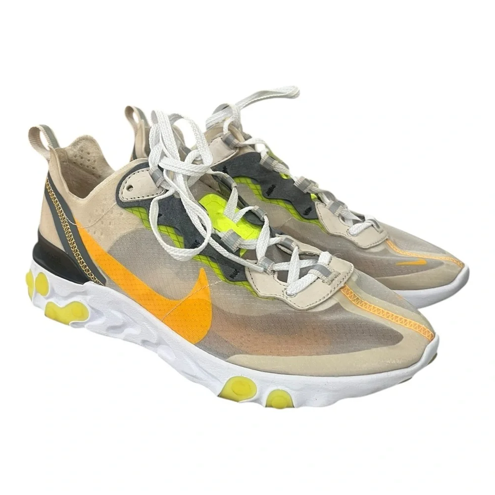 Nike React Element 87 Orewood Brown Orange Shoes Men Size 7 AQ1090-101
